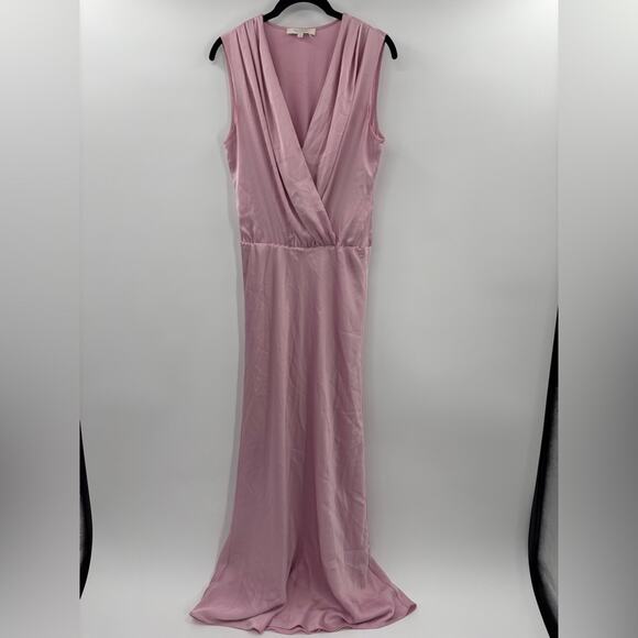 Favorite Daughter Dress Nita Maxi V Neck Sleeveless in Satin Lavender - Picture 4 of 6